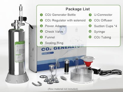 FZONE 5L Upgraded Aquarium CO₂ System with Complete Accessories, CO₂ Generator kit with Integrated Solenoid & Bubble Counter, Safety Valve, Main Switch for Planted Tanks - size: 5L