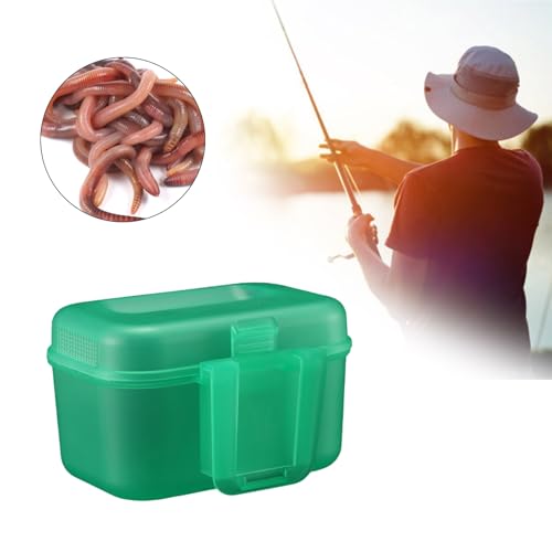 Portable Live Bait Box, Breathable Fishing Lure Case with Belt Clip, Lightweight Worm Container for Anglers Fishing Trips