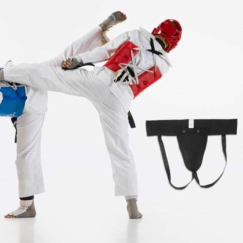 Toddmomy Integrated Groin Protector and Breathable Crotch Guard for Men, Wear-Resistant Martial Arts Training Supply, Comfortable Reusable Groin Guard for Boxing Taekwondo MMA