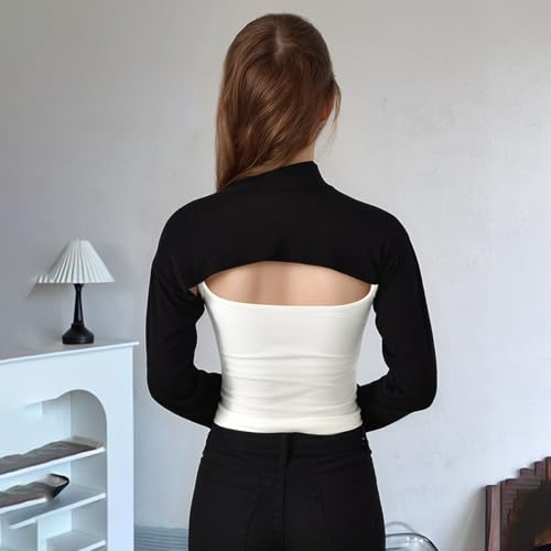 Modal Cotton Sun Protection Sleeves Cover for Women Mslim Islamic Conservative High Collar Vest Long Arm Sleeve Cover - color: Black Navy