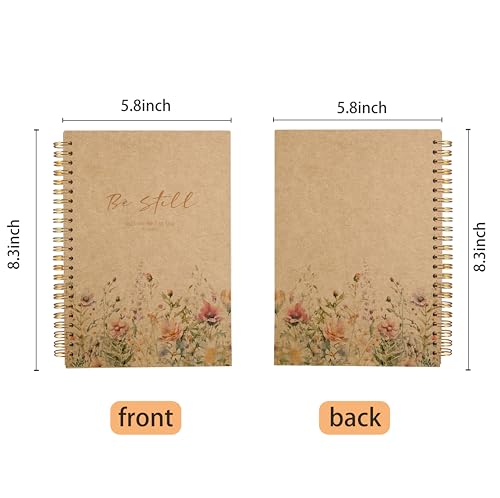 PSALM 46 Be Still and Know That I am God Christian Notebook Journal - Christian Gifts for Women, Bible Journal Notebooks for Note Taking, Bible Journaling Notebook, Spiral Notebook 5.5x8.3 Kraft Paper - color: 12-Christian-notebook