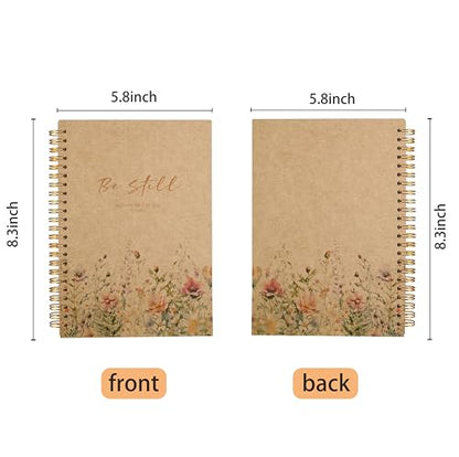 PSALM 46 Be Still and Know That I am God Christian Notebook Journal - Christian Gifts for Women, Bible Journal Notebooks for Note Taking, Bible Journaling Notebook, Spiral Notebook 5.5x8.3 Kraft Paper - color: 12-Christian-notebook