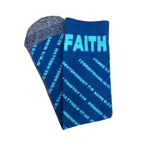 Men's – Christian Crew Socks for Men with Scripture | Moisture-Wicking | Easter Gift Idea - color: Faith Verses