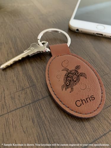 LaserGram Oval Keychain, Allah 1, Personalized Engraving Included (Dark Brown) - color: Dark Brown