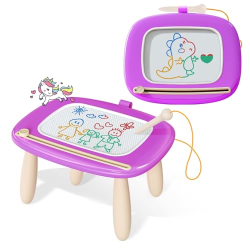 Kikidex Toddlers Toys Age 1-3, Magnetic Drawing Board, Doodle Board Pad Learning and Educational Toys for 1 2 3 Year Old Baby Kids Birthday Gift (Purple) - color: Purple