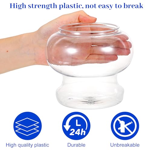 Mini Plastic Fish Bowl 25 oz Decorative Small Fish Tank Unbreakable Aquarium Starter Kit for Centerpiece Vases Party Decorations (2026 New Model)