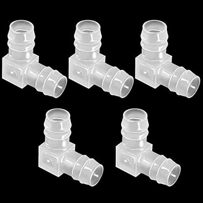 5/32" Hose Barb 90 Degree Elbow L Fitting, Equal Barbed Joint Splicer Mender Adapter Union Adapter for Boat Aquarium Fuel Gas Liquid Air (Pack of 5) - size: 5/32 Inch