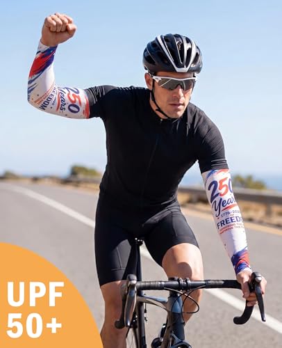 Aueyan Arm Sleeves for Men Women,Cooling Sleeves with Thumb Holes,Funny Sun Protection Arms Cover with Print Pattern - color: 250 Year