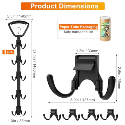 Hockey Drying Rack, Hockey Gear Drying Rack with 5 Durable Adjustable Hooks | Hold Up to 175 lbs,for Ice Field Hockey Goalie Lacrosse Football Baseball Softball Camping Fishing Accessories