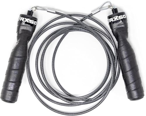 Rx Smart Gear Jump Rope - Black Ops Ergonomic Handles with Trans Black Cable Buff 3.4 | Jump Smart Weighted Speed Rope for Sports & Fitness, MMA, HIIT, Cardio Workout - size: Large