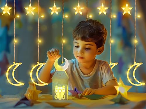 OLEEK Ramadan String Lights - Ramadan Decorations for Home 2026 - Ramadan Decoration Lights - Ramadan Gifts for Kids - Ramadan Decor - Ramadan Lights Decorations - Ramadan led Lights - Ramadan Moon - style: Moons