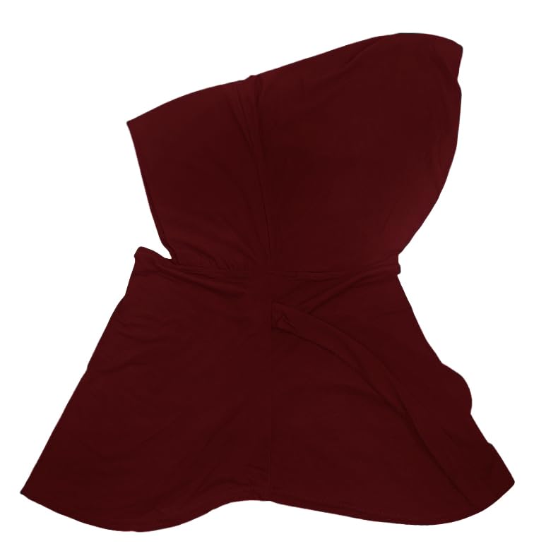 Lina & Lily Jersey Tie Back Hijab Underscarf with Neck Cover Full Coverage for Muslim Women - color: Dark Red