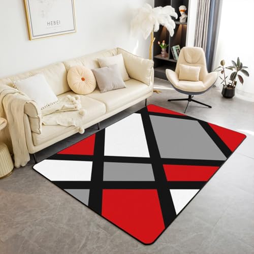 jejeloiu Geometric Strip Lines Area Rug Living Room Decor 5x7 Inch - color: Multi 02, size: 5' x 6'6"