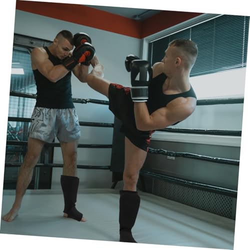 STOBAZA Professional Martial Arts Shin Guards for Adults Breathable Lightweight Karate Calf Protection Pads with Moderate Curve for Kickboxing Thai Boxing Sparring and Training Safety Gear