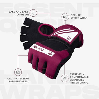 Sanabul Gel Boxing Hand Wraps for Men & Women Muay Thai MMA Kickboxing Quick Wraps Boxing Inner Gloves Wrist Knuckle Protection - color: Purple/White, size: Large-X-Large