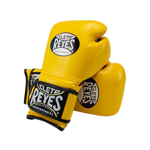 CLETO REYES Training Boxing Gloves with Hook and Loop Closure for Sparring and Heavy Punching Bags, Men and Women, MMA, Kickboxing, Muay Thai - color: Brilliant Yellow, size: 12oz.