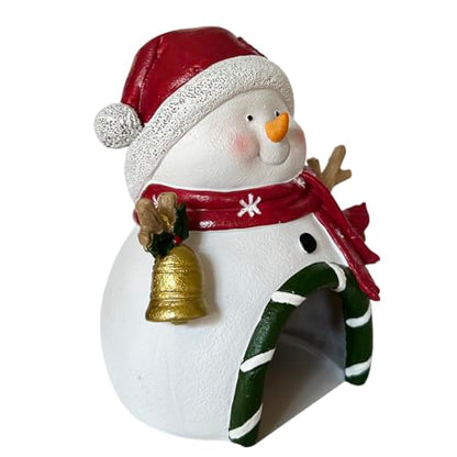 SLOCME Aquarium Christmas Snowman with Bell Decorations - Fish Tank Christmas Snowman Landscape Decoration Create Festive Atmosphere