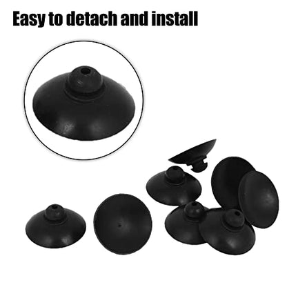 VOCOSTE 8 Pcs Aquarium Fish Tank Suction Cup Clip Sucker Soft Plastic, Black, 28mm Dia