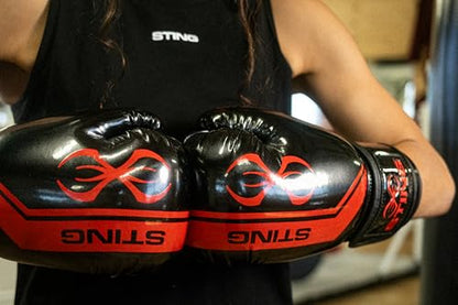 STING Armalite Boxing Gloves, Durable Boxing Equipment for Boxing Training, Balanced Weight Distribution - color: Black/Red, size: 10 Oz