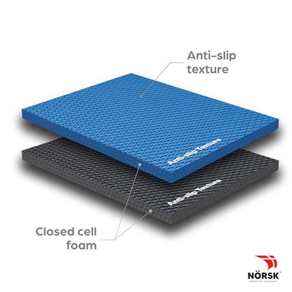 Reversible Exercise Mats 3/4" Thick EVA Interlocking Foam Tiles, Perfect Home Gym Flooring, 4 Tiles & 8 Trim Pieces, 16 Sq. Ft. 24"x24" Dazzling Blue/Black - color: Dazzling Blue/Black, size: 4 Tiles - 16 Sq. Ft.