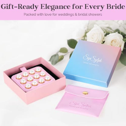 12-20 Pairs Pearl Veil Weights, Strong Magnetic Bridal Veil Weights, Double Sided Invisible Wedding Veil Weights, Gift Box - color: Gold
