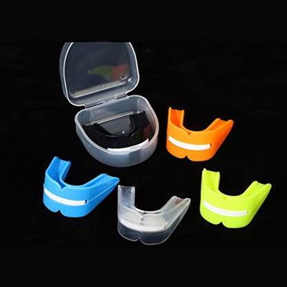 Sports Mouth Guard Youth Mouthguard Adults Athletic Double-Sided Gum-Shield for Football Basketball Boxing MMA Hockey Teeth Protector Boxing - color: Transparent White