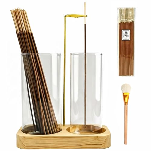 2 in 1 Incense Holder,Wooden Incense Holder for Sticks - color: 2 in 1 Yellow