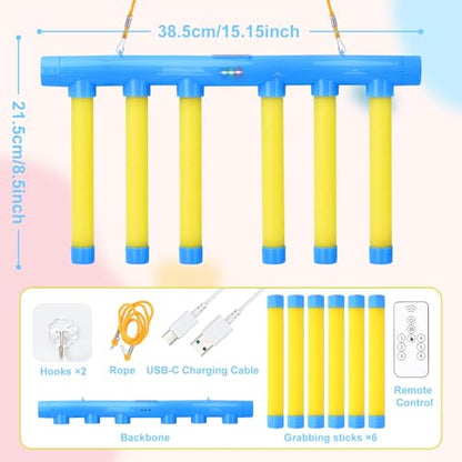 OCES Reflex Stick Game, Reflex Sticks Reaction Training Hand Speed Challenge Game, Upgrade Hand Eye Coordination Training Catching Toy Remote Control 3 Adjustable Speed (Standard) - color: Standard Blue