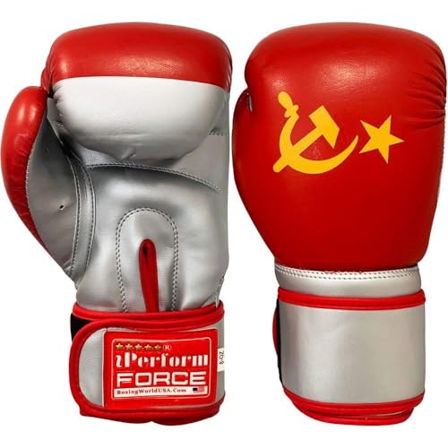 Training Boxing Gloves Plain American Russian Themes Gloves for Workouts Gym Practice - size: 16 Oz, style: Russian Theme