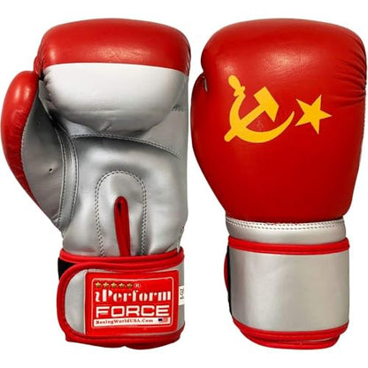 Training Boxing Gloves Plain American Russian Themes Gloves for Workouts Gym Practice - size: 14 Oz, style: Russian Theme