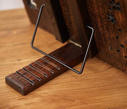Book Stand with Page Clips, Foldable Reading Rest Holder, Portable Desk Bookrest, Cookbook/Tablet PC/Music Document Stand, Adjustable Wood Reading Frame (Chinese Knot, 11.8 x 8.7 inches) - color: Chinese Knot, size: 11.8 x 8.7 inches
