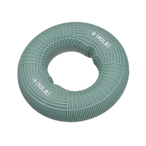 uxcell Hand Grip Strengtheners, 3.07" 40-50 Lbs Silicone Rings Fingers Forearms Exercises Grip Trainer for Rock Climbing Athletes Workout, Green - color: Green