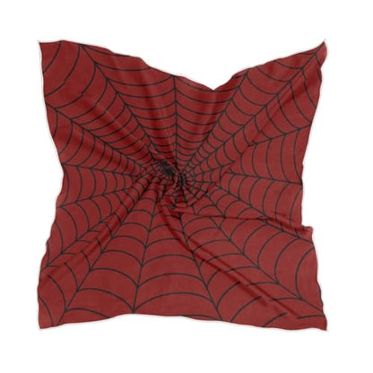 Bolaz Red Spiderweb Women's Square Silk Hair Scarves and Wraps Headscarf Head Neck Scarf Bandana 24inch