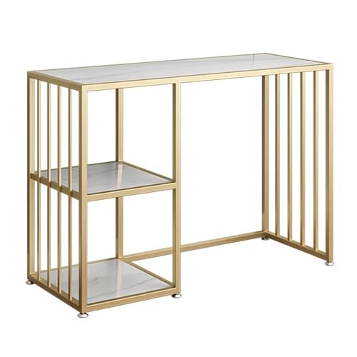 Robot Vacuum Stand Cabinet - Double Layer Hidden Storage Shelves, Floor-Standing Fish Tank Rack, End Table for Living Room & Home Office (Gold & White, 70cm/27in) - color: 80cm/31in, size: Gold+white