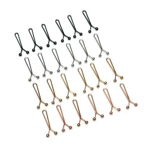 Hijab Pins - Multicolors Headscarf Clips 4 Colors 24pcs - Muslim Scarf Clips Hook Safty Pins with Simple Steel Ball Head