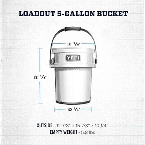 YETI Loadout 5-Gallon Bucket, Impact Resistant Fishing/Utility Bucket - color: Big Sky Blue
