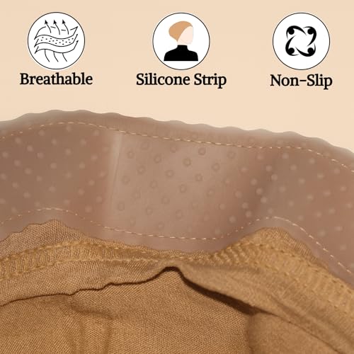 The Grip Cap Non-Slip Hijab Undercap for Women – Breathable Under Hijab Cap – Athletic & Daily Wear–Lilac & Tan