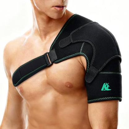 Shoulder Ice Pack Brace for Rotator Cuff, Swelling & Post-Surgery Recovery | Reusable Hot & Cold Gel Pack Adjustable Compression Strap Soft Skin-Friendly Fabric
