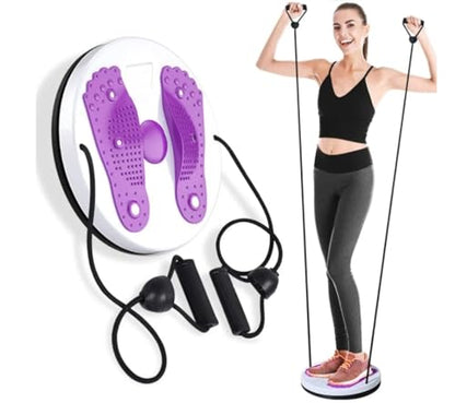 Waist Twisting Disc Unisex Waist Trainer Abdominal Exercise Foot Massage Plate Workout Home Gym Body Building Weight Loss Fitness Equipment - color: Pink