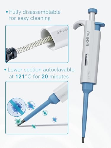 20-200ul Single Channel Pipette, High Accurate Manual Adjustable Variable Volume Micropipette, 1μl Increment, Pipettes for Laboratory, Scientific and Industrial Research - size: 20-200μL