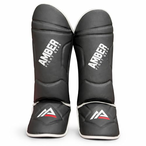 Centurion Muay Thai Shin and Instep Guards, High-Density Foam Protection, Skintex Leather, Adjustable Straps, Lightweight & Durable for MMA, Kickboxing, Muay Thai, and Taekwondo - size: Medium