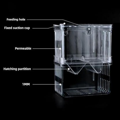 Generic Aquarium Fish Tank Hatchery Incubator Breeding Box, Transparent Fish Isolation Box Acclimation Hatchery, for Baby Fish Shrimp Clownfish Guppy (S) - color: S