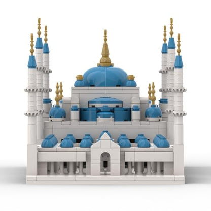 TheBlue Mosque Islamic Plastic Bricks Small Particle Educational Toy, Muslim Building Blocks, Fun DIY Combination Set, Ideal for Kids and Adults, Perfect for Birthdays and Holidays Eid al Fitr Gift