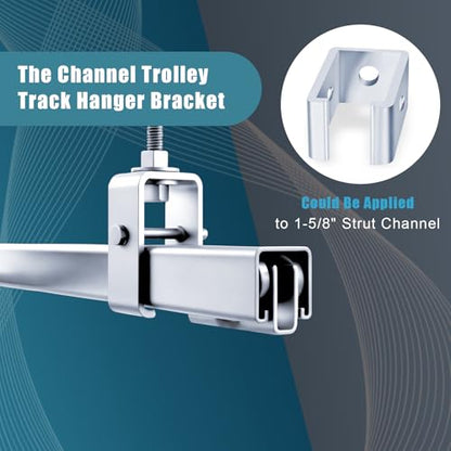 Channel Trolley Track Hanger Bracket for UNISTRUT Strut Channel,Intermediate Support Hanger Brackets for All 1-5/8" Channel Trolley Track,for Unistrut Hardware Trolley(4 Pack) - style: 4 Pack