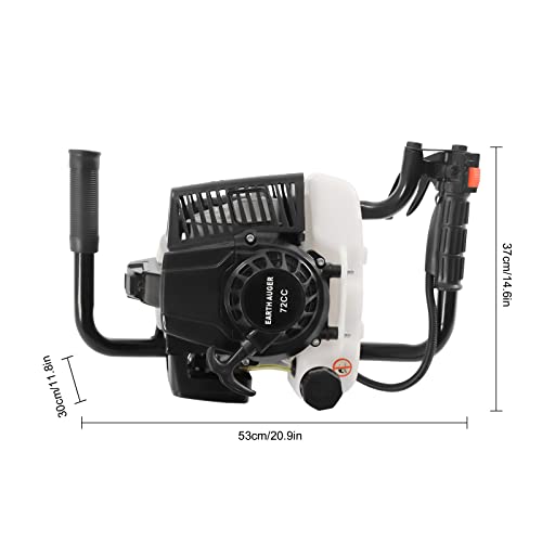 Auger Post Hole Digger, Gas Powered Earth Post Hole Digger Post Holes Earth Digger Petrol Drill Borer Bulb Planting Drill Fence Hole Maker Machine (72CC 4.1HP 3KW) - size: 72CC 4.1HP 3KW
