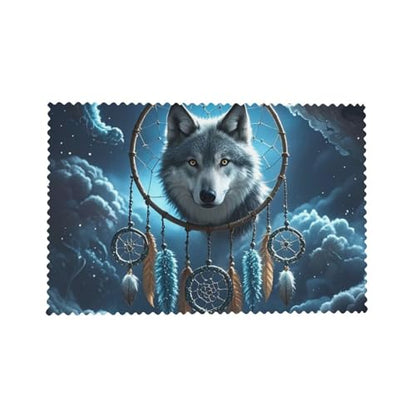 Placemats Set of 4 Heat Resistant 3D Wolf Dream Catcher Place mat for Dining Table Non-Slip Table Mats Desktop Protection Pad Washable Place Mats for Kitchen Dining Outdoor - color: 3d Wolf Dream Catcher