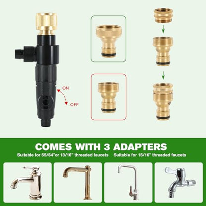 Aquarium Siphon Vacuum Gravel Cleaner Kit for Fish Tank（32ft） | Cleaning Gravel & Sand, Fish Tank Water Changer Metal Faucet Connector with Long Hose Drain & Fill