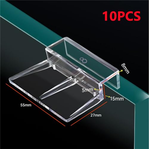 10PCS Transparent Acrylic Aquarium Cover Clip Bracket Holders Universal Lid Clips for Rimless Aquarium