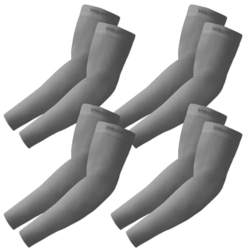 4 Pairs Arm Sleeves to Cover Arms for Men & Women,UV Sun Protection,Cooling Sports Compression,Tattoo Cover Up Sleeve - color: 4 Gray