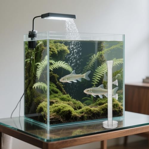 POPETPOP Aquarium Fish Feeder Tube and Feeding Dish Set 9.84In Transparent Shrimp Feeder Tray Leak-Resistant Easy to Fix for Freshwater Tank - size: 25x3x3cm
